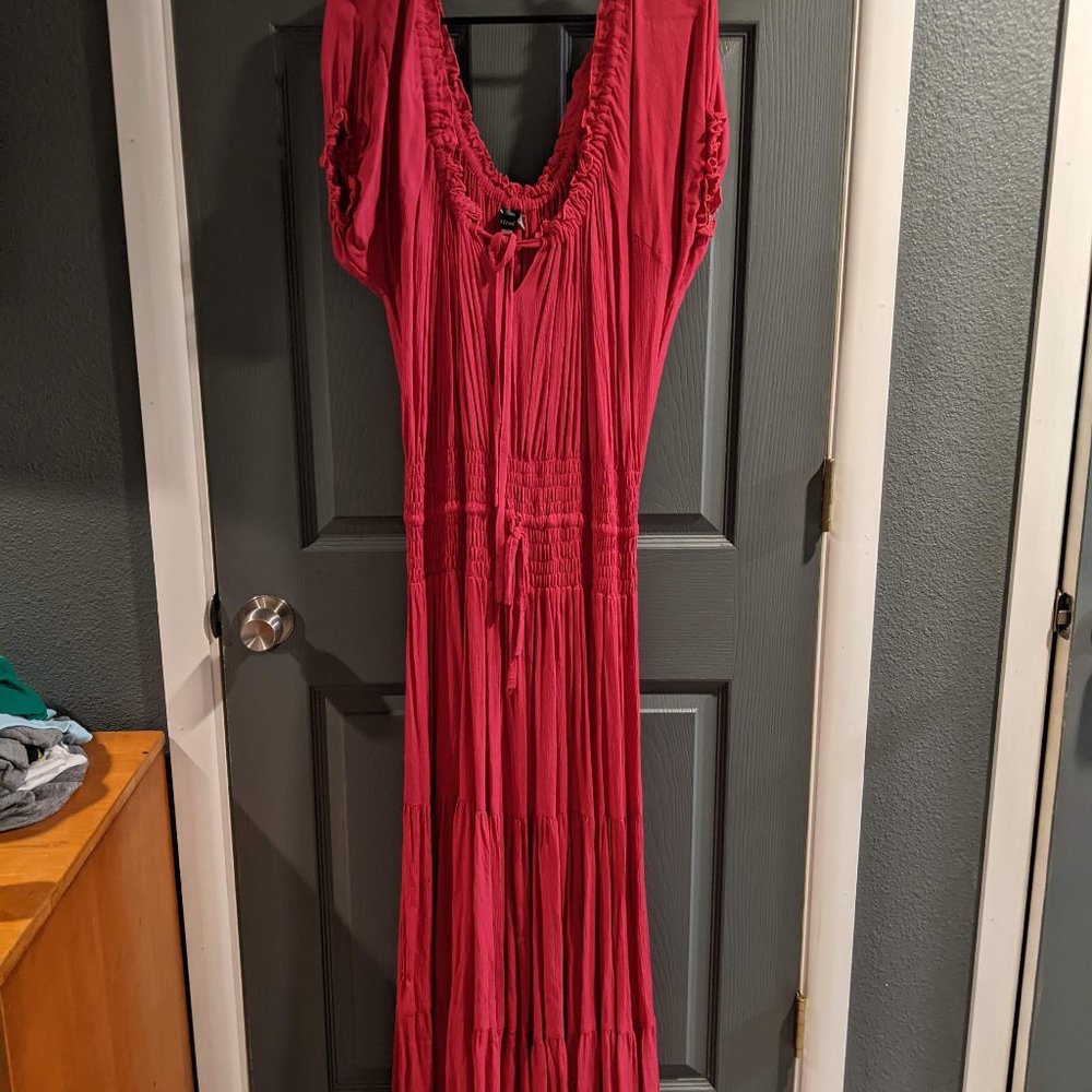 pink maxi dress